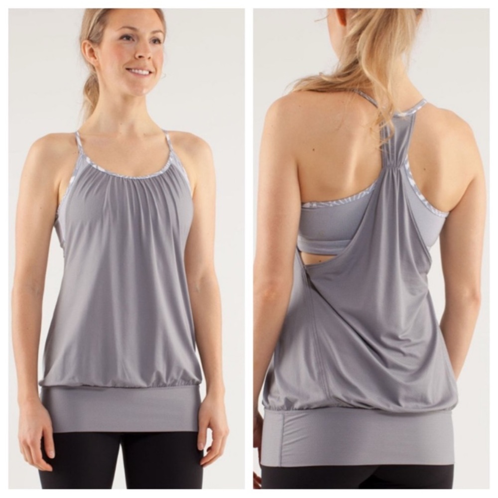 Lululemon No Limits Tank Top Size 4 Fossil/Wee St… - image 1